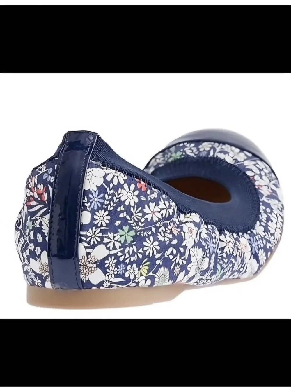 J. Crew Mila Liberty Art Fabrics Navy Floral Patent-Toe Ballet Flat - 8.5